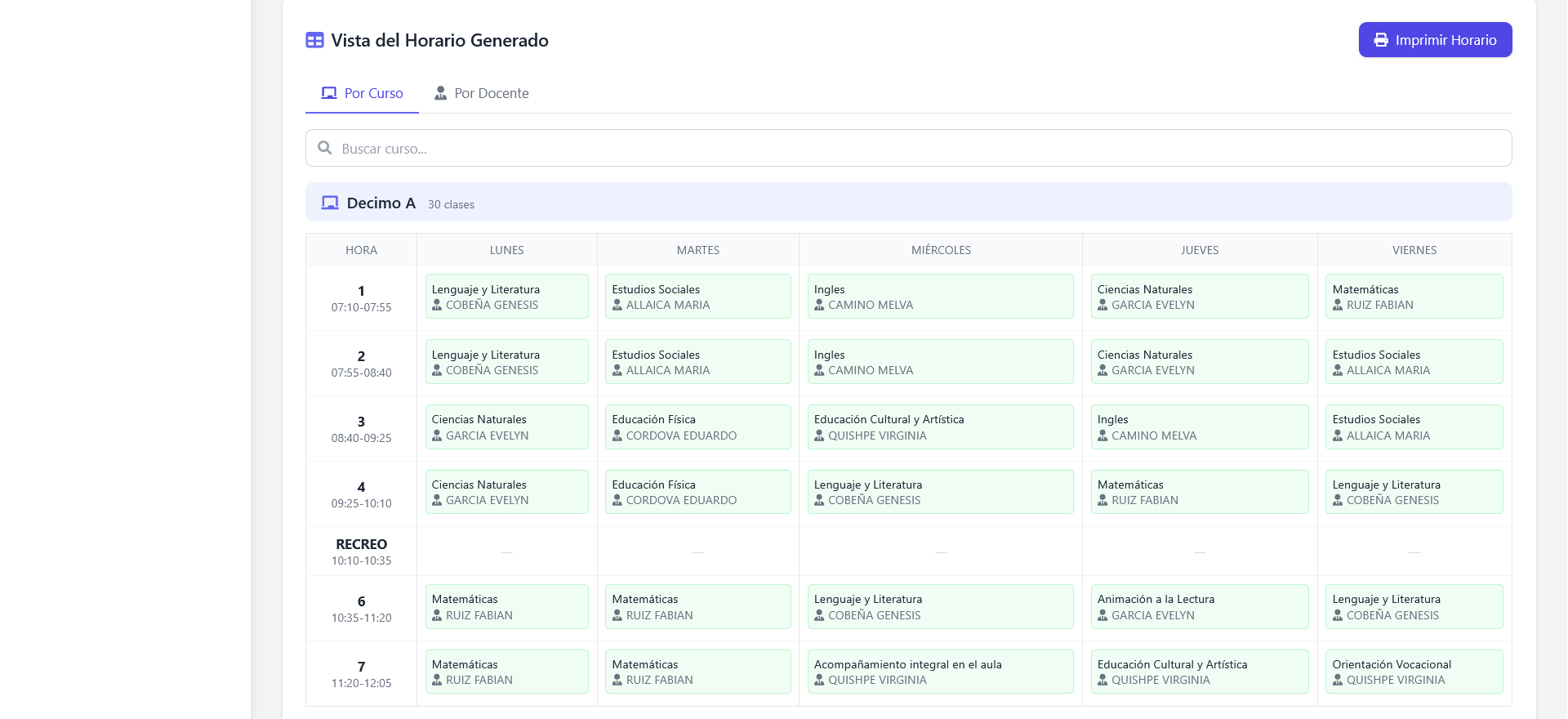 Generador de Horarios K12